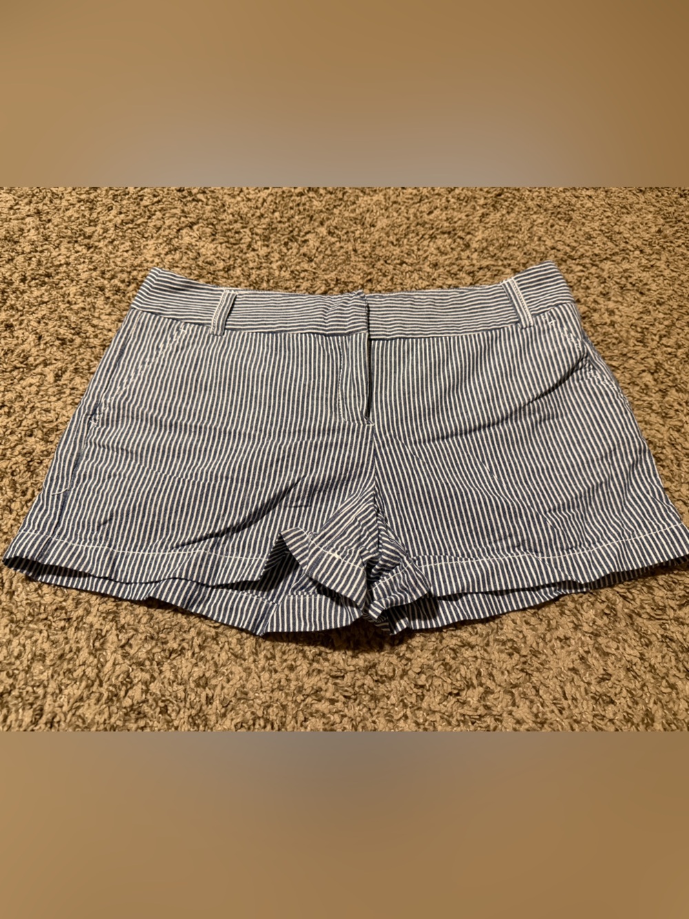 Kenar Blue and White Striped Women's Shorts, Size 6